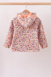 Floral Fleece Hoodie Jacket