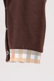 Brown deer applique romper