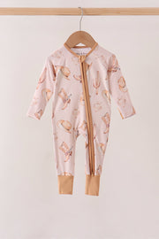 Khaki western boots bamboo zipper romper