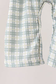 Sage plaid 2pc romper set