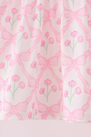 Pink floral ruffle pants set