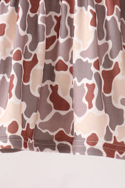 Khaki camoufalge cross deer embroidery ruffle bloomer set