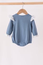 Teal turkey french knot ruffle bubble