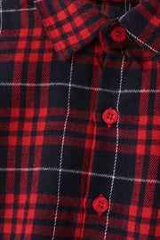 Red plaid button down shirt