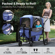 Momfann 4-in-1 Double Stroller Wagon for Kids