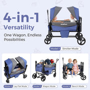 Momfann 4-in-1 Double Stroller Wagon for Kids