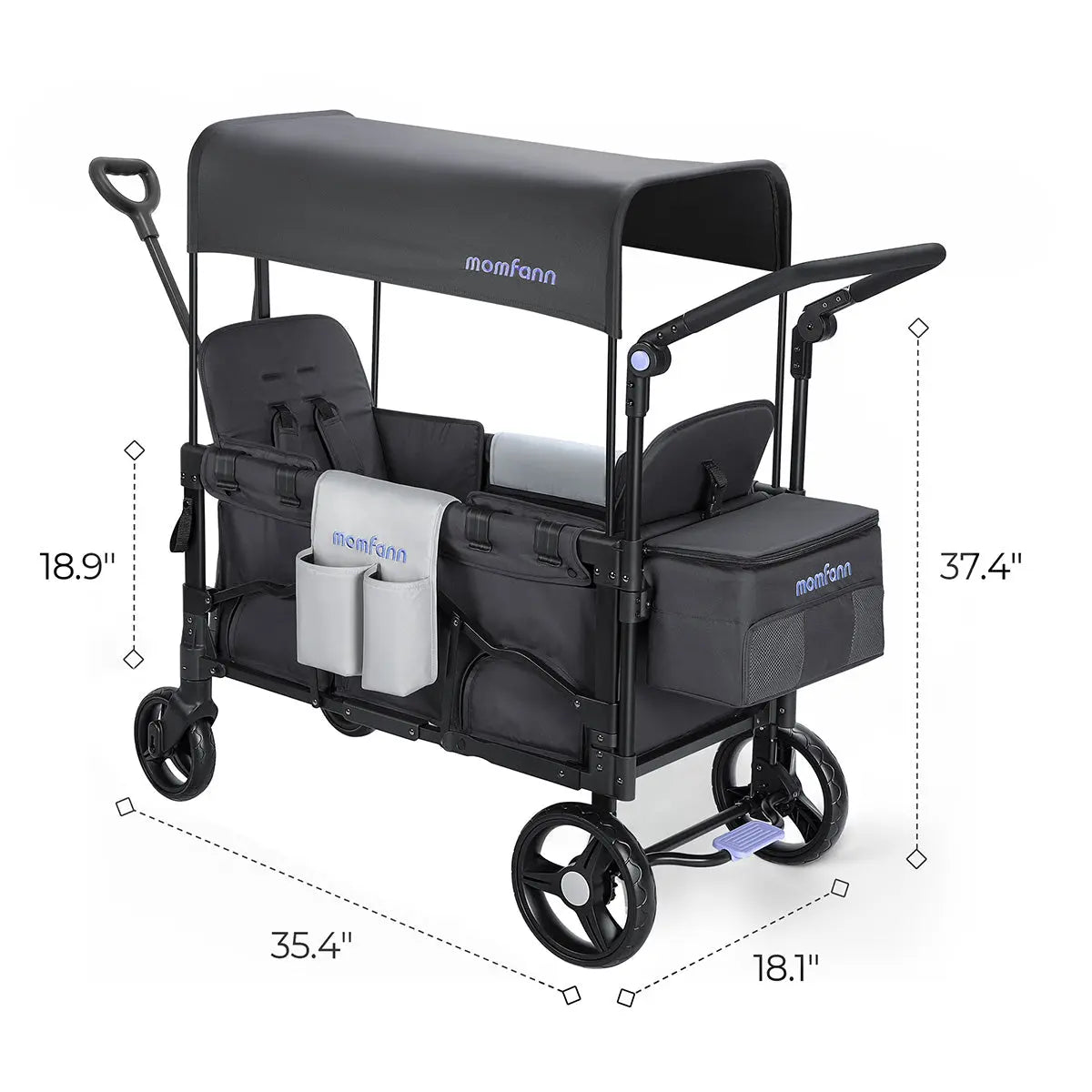 Momfann 4-in-1 Double Stroller Wagon for Kids