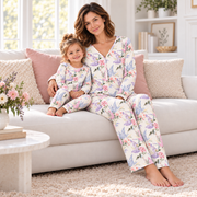 Watercolor Floral Bamboo Pajama Set (Runs Large - Size Down)