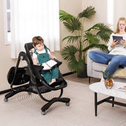 Multifunctional Folding Baby High Chair with Rolling Wheels and Adjustable Height