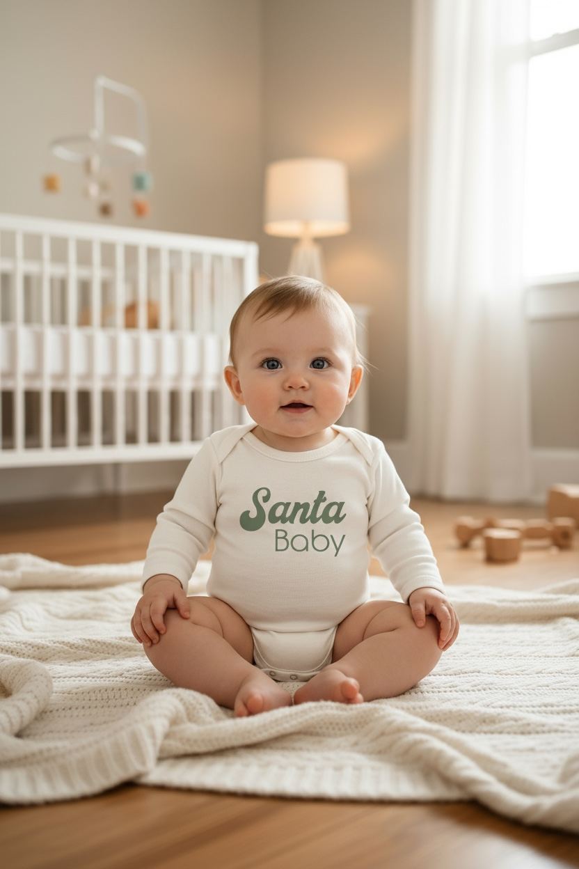 Santa Baby Organic Baby Bodysuit Long Sleeve