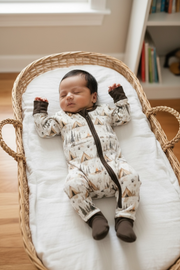 Camping Bears Bamboo Baby Zipper Romper