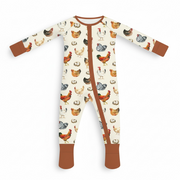 Chicken Bamboo Baby Zipper Romper