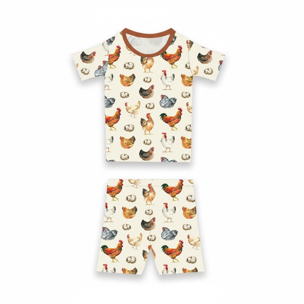 Chicken Bamboo Baby 2- piece Short Set