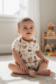 Chicken Bamboo Baby 2- piece Short Set