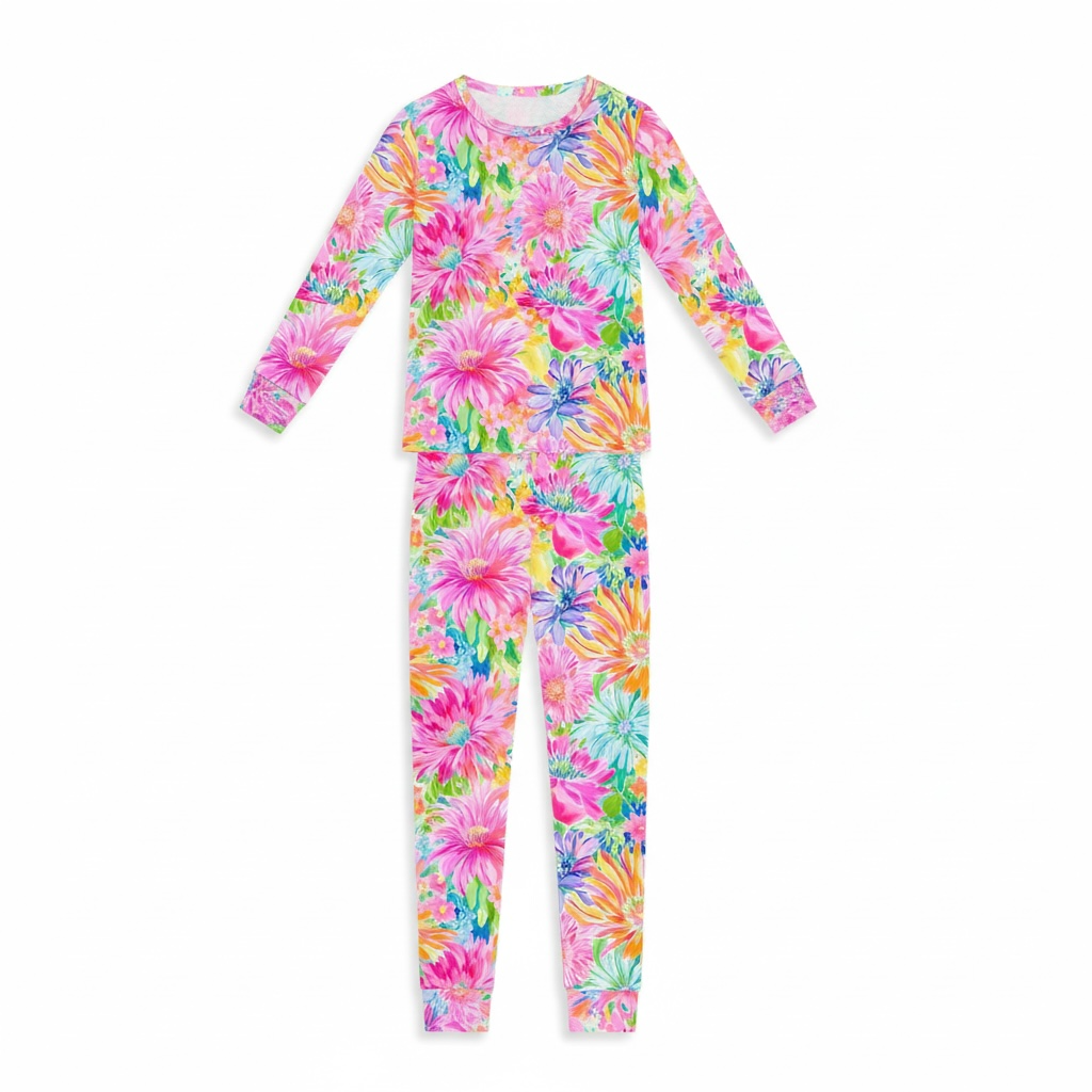 Neon Floral Bamboo Toddler 2 Piece Set