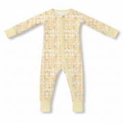 Yellow Daisy Baby Bamboo Zipper Romper
