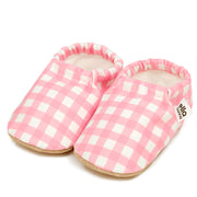 Pink Striped Soft Sole Baby Moccasins
