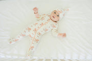 GOTS Certified Organic Cotton Zippy Footed - Celadon Quail