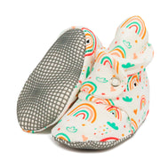 Organic Cotton Baby Booties, Non-Slip Sole, Cotton Newborn Booties Home Nursery Shoes, Rainbow