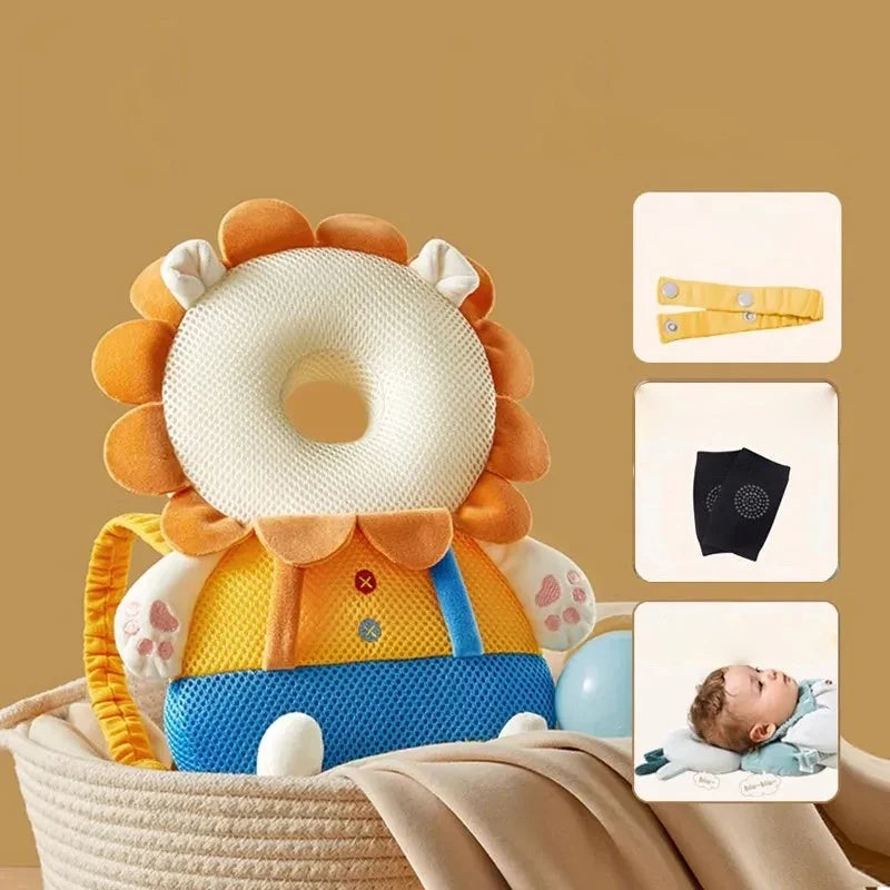 AIBEDILA Baby Head Protector Safety Pad Cushion Back Prevent Injured Elf Lion 1-3T Toddler Security Pillows Protective Headgear