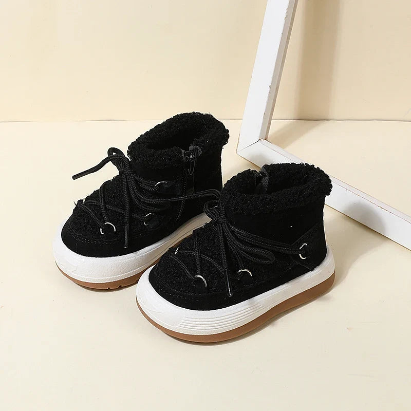 Warm Baby Boots with Plush Lining and Rubber Sole for Toddlers and Kids