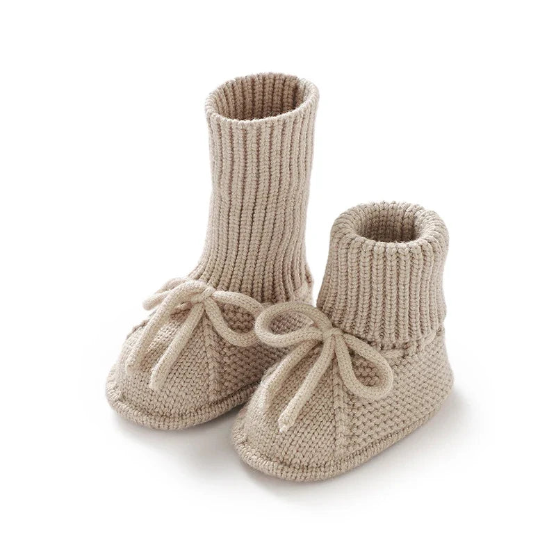 Fashion Infant Baby Boy Socks Shoes Pure Color Anti-Slip Knit Newborn Girls Floor First Walkers Casual Outdoor Booties