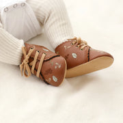 Baby Booties Velvet Anti-Slip Rubber Sole Cozy Winter Prewalker Shoes for Newborn Infant Boys and Girls