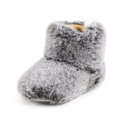 KIDSUN Baby Booties, Newborn Infant Boy Girl Non-Slip Soft Sole Crib Shoes, Toddler Plush Fluff Winter Warm Prewalker Boots