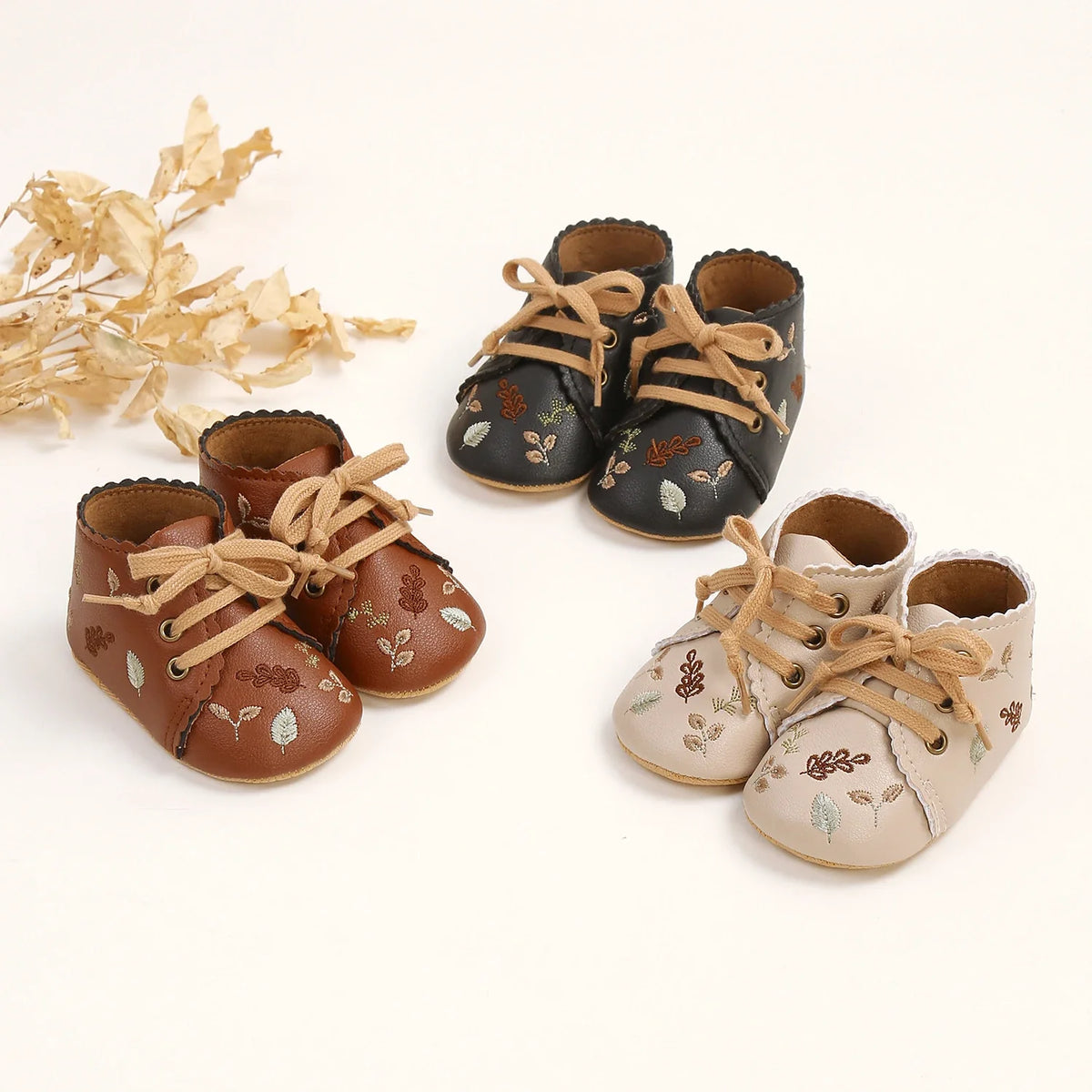 Baby Booties Velvet Anti-Slip Rubber Sole Cozy Winter Prewalker Shoes for Newborn Infant Boys and Girls
