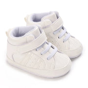 New 0-18M Baby Shoes – Newborn Infant Toddler Casual PU Leather First Walkers, Cotton Sole Anti-Slip Crib Shoes