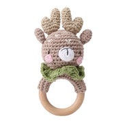 1pc Baby Rattles - Crochet Bunny Rattle Toy, Wood Ring Baby Teether, Rodent Baby Gym Mobile, Newborn Educational Toys Gift