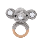 1pc Baby Rattles - Crochet Bunny Rattle Toy, Wood Ring Baby Teether, Rodent Baby Gym Mobile, Newborn Educational Toys Gift