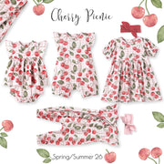 Cherry Picnic Baby Girl Bamboo Bubble Romper
