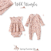 Wild Wrangler/Pink Bamboo Cowgirl Western Skirted Bodysuit