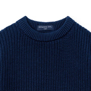 Classic Chunky Knit Baby Romper in Navy