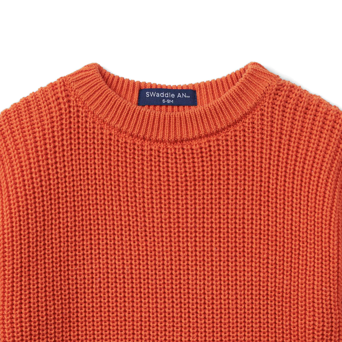 Classic Chunky Knit Baby Romper in Orange Rust