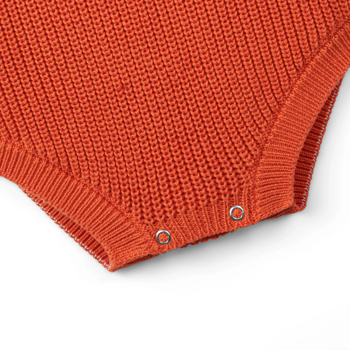 Classic Chunky Knit Baby Romper in Orange Rust