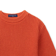 Ruffle Chunky Knit Baby Romper in Orange Rust