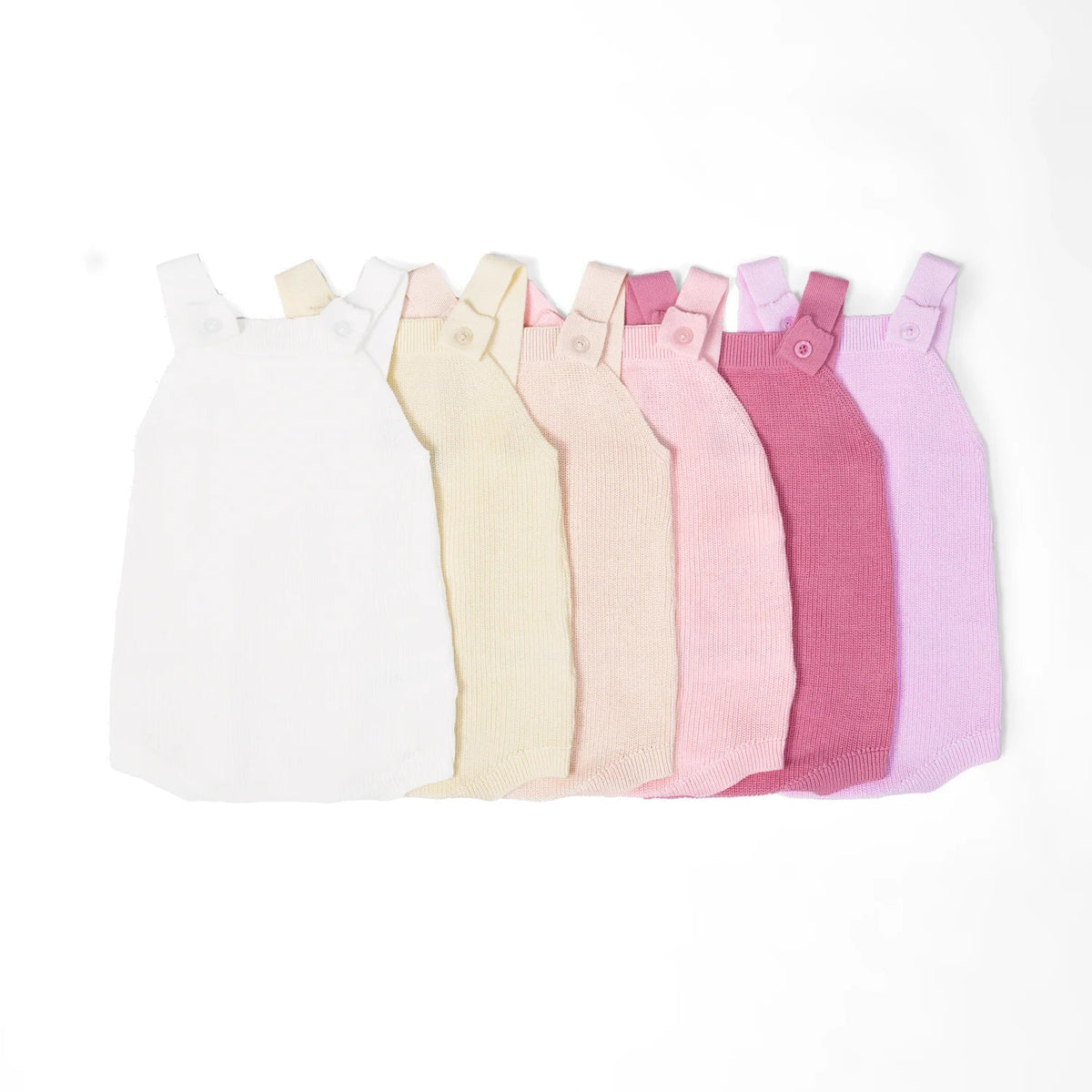 Baby Knit Button Strap Romper in Lilac