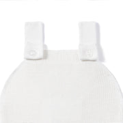 Baby Knit Button Strap Romper in White