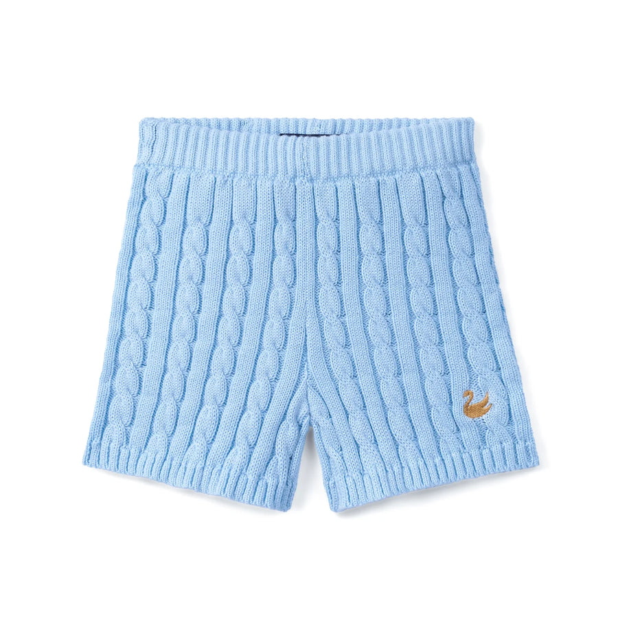 Cable Knit Short in Baby Blue