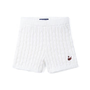 Cable Knit Short in White