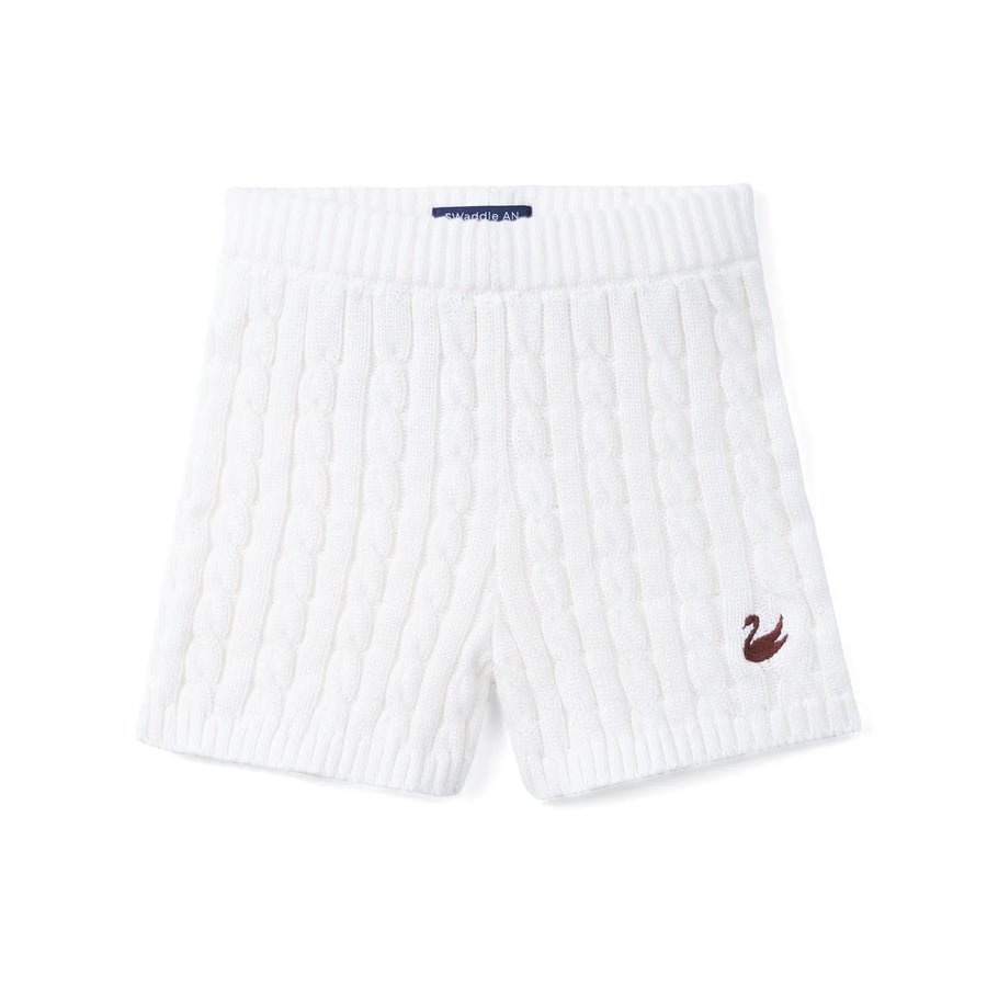 Cable Knit Short in White