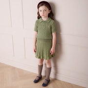 Cable Knit Skirts in Sage Green