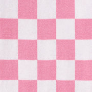 Pink Checker Baby Knit Button Romper