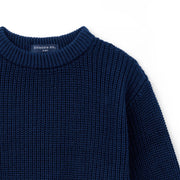 Classic Knit Baby Sweater in Navy