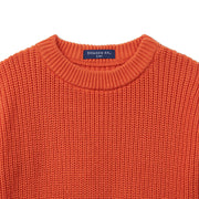 Classic Knit Baby Sweater in Orange Rust