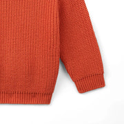 Classic Knit Baby Sweater in Orange Rust