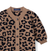 Leopard Baby Knit Button Romper