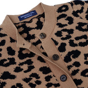 Leopard Baby Knit Button Romper